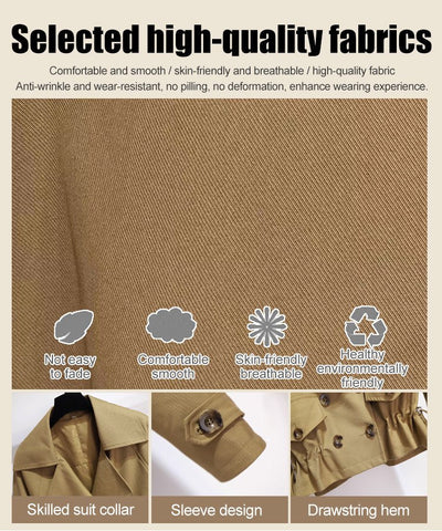 Korean Style Trench Coat Short Fashion Lightweight Outerwear