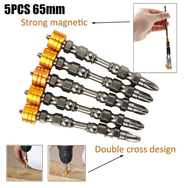5 Pcs Set Magnetic Screwdriver Bits Strong Durable Set