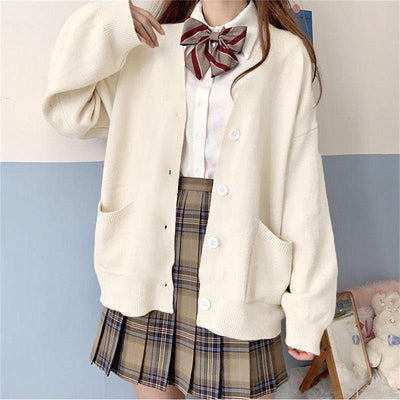 Slouchy Knitted Cardigan With Cozy Pockets For Casual Wear