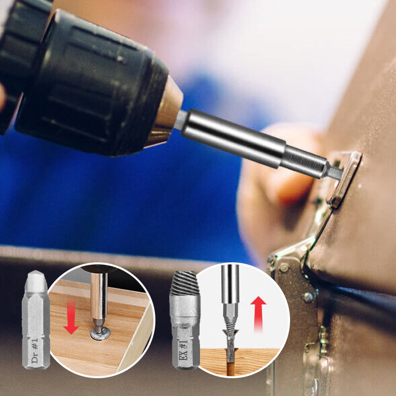 Screw Extractor Set For Removing Damaged And Stripped Screws