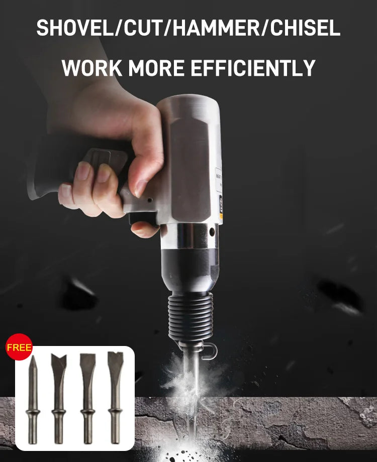 Pneumatic Chisel Impact Vibrating Air Pick Spade Derusting Tool