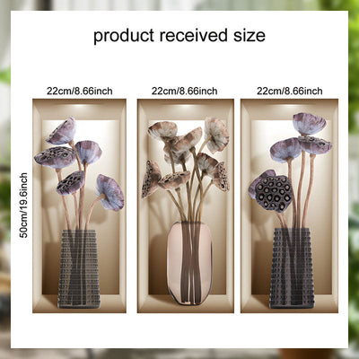 Simulated Plant Flowers 3D Photo Frame Wall Sticker Decoration
