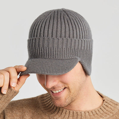 Knitted Winter Hat With Elastic Ear Protection For Outdoor Riding