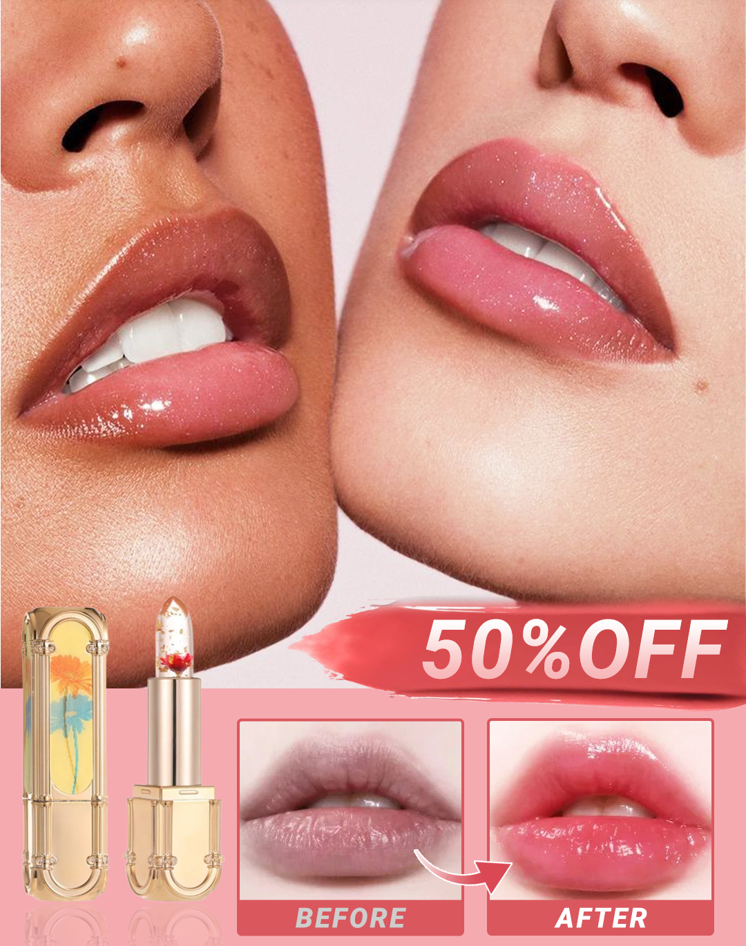 Flower Color Changing Lipstick Moisturizing Hydrating Long Lasting