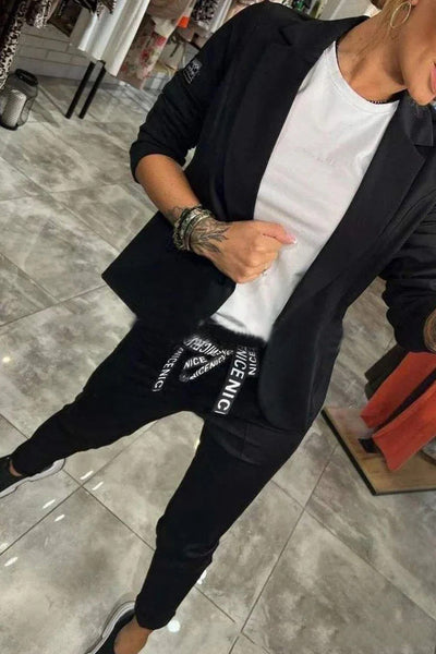 Women's Casual Suit Set Jacket And Pants Two-Piece Outfit