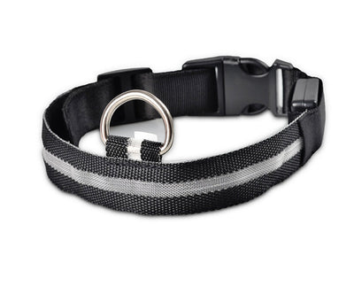 Nylon LED Dog Collar Adjustable Luminous Safety Glow Night Light