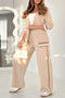 Women's Casual Blazer And Pants Set Beige Two Piece Outfit