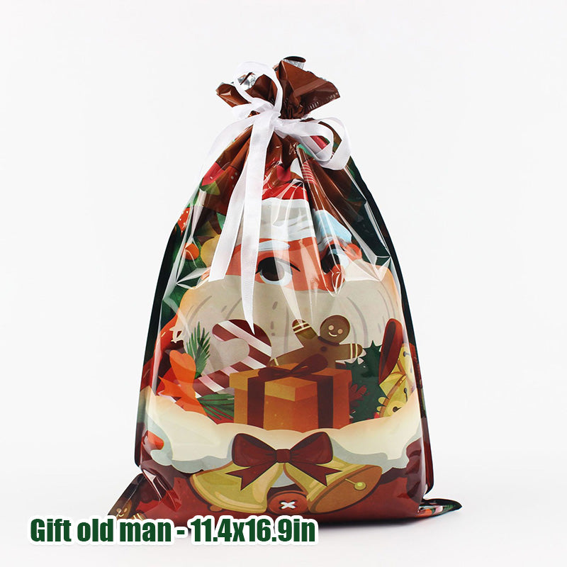 Christmas Drawstring Gift Bag Festive Holiday Present Pouch