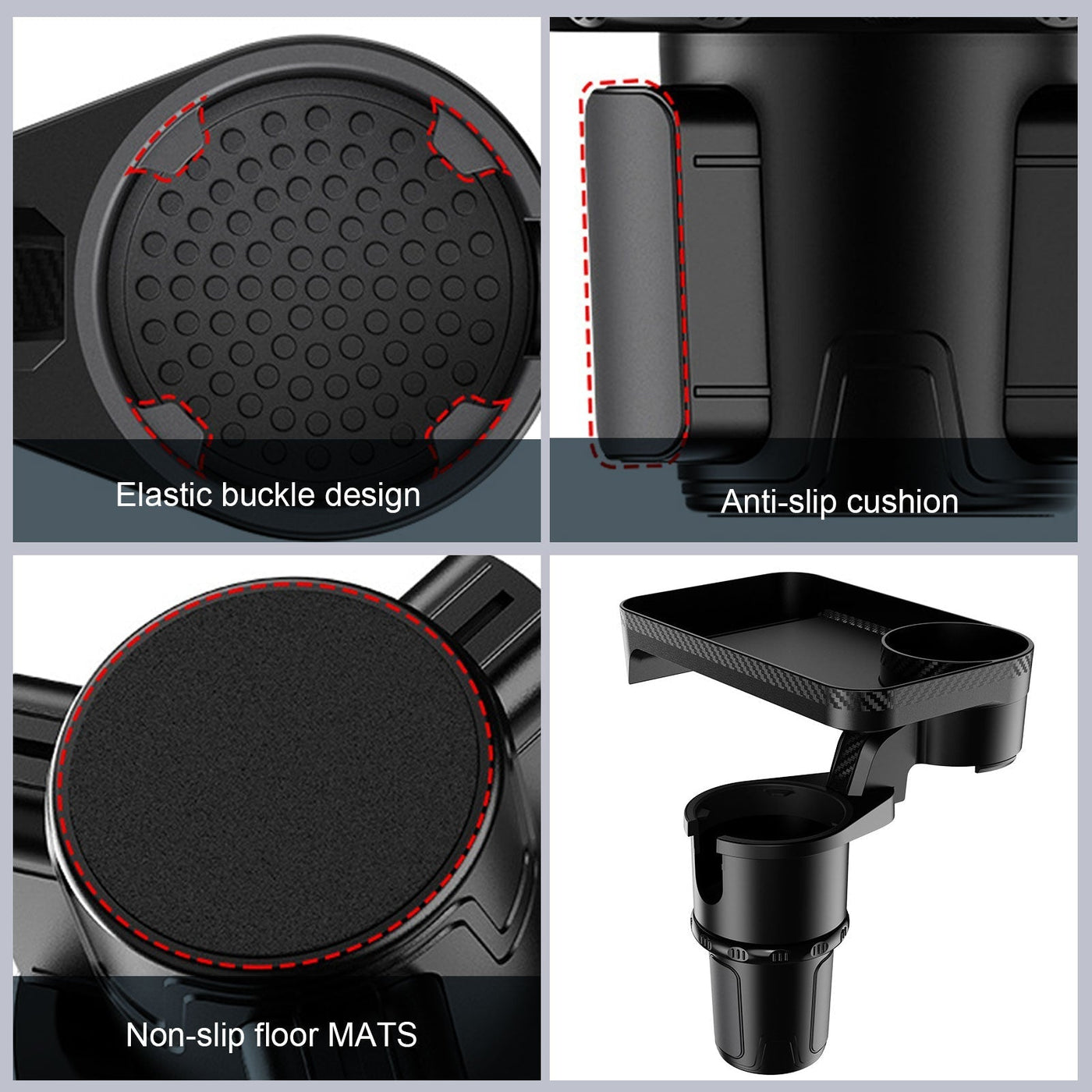 Car Cup Holder Extender For Extra Storage And Stability
