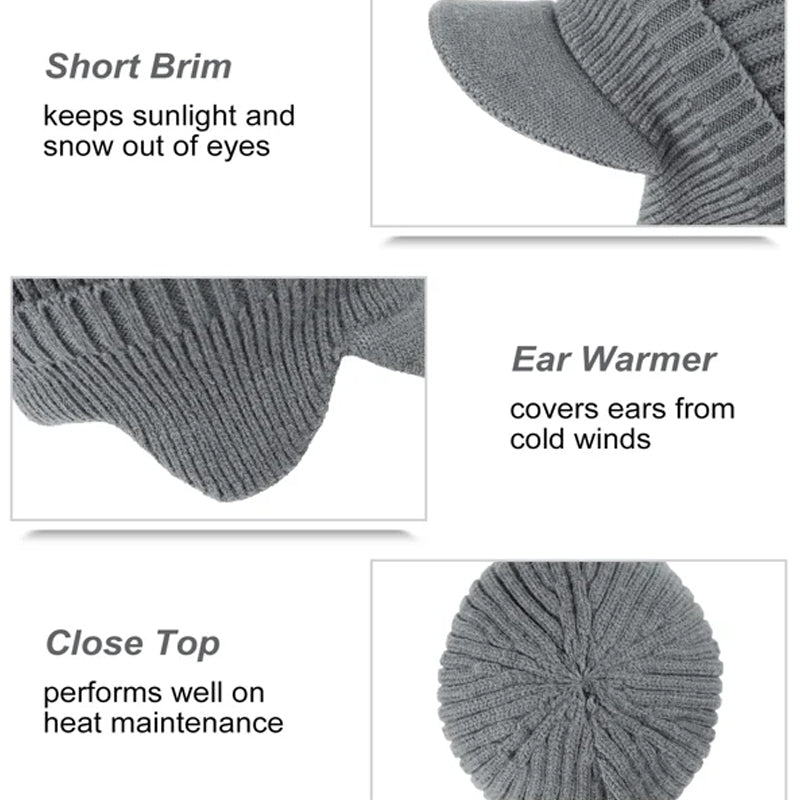Knitted Winter Hat With Elastic Ear Protection For Outdoor Riding