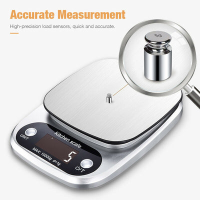 Digital Kitchen Scale 22lbs Stainless Steel Food Weight Balance
