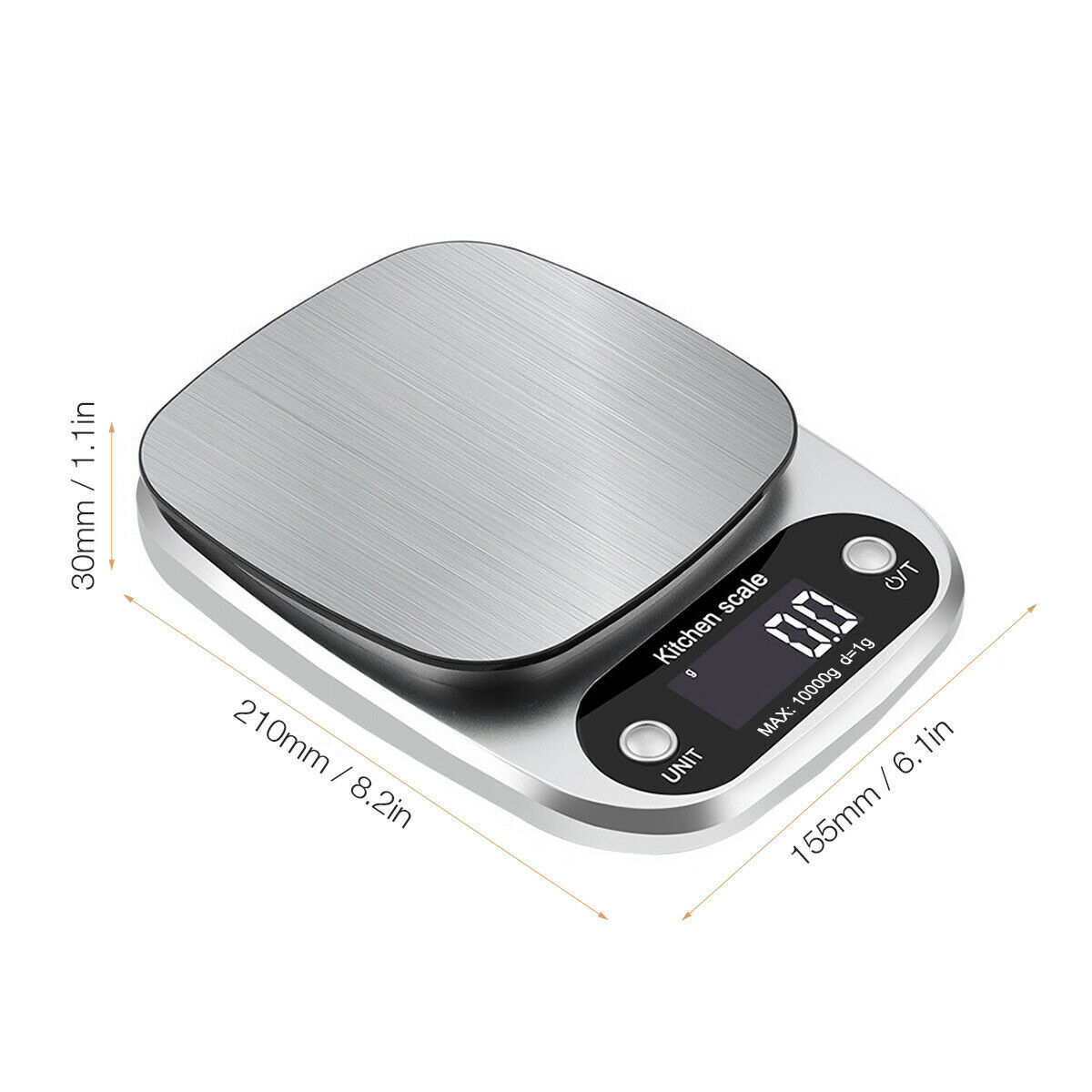 Digital Kitchen Scale 22lbs Stainless Steel Food Weight Balance