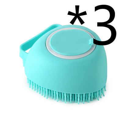 Silicone Dog Grooming Brush Bath Massage Gloves Shampoo Dispenser