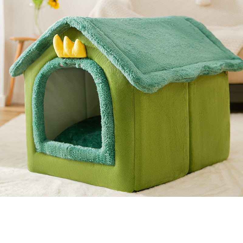 Foldable Dog House Warm Removable Nest Enclosed Pet Bed Sofa