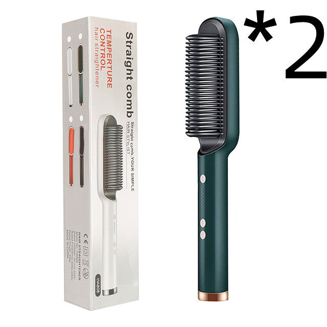 2 In 1 Hair Straightener Hot Comb Curling Tong Electric Brush