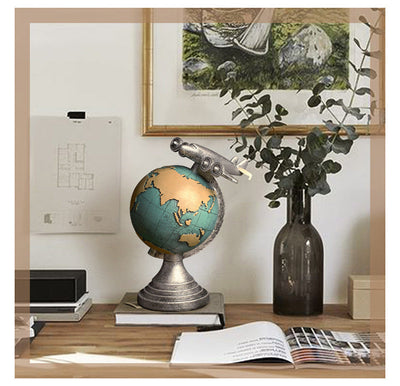 Retro Globe Clock Classic Design Decorative Table Clock