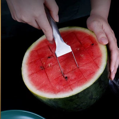 2 In 1 Watermelon Slicer Cutter Stainless Steel Fruit Fork Divider
