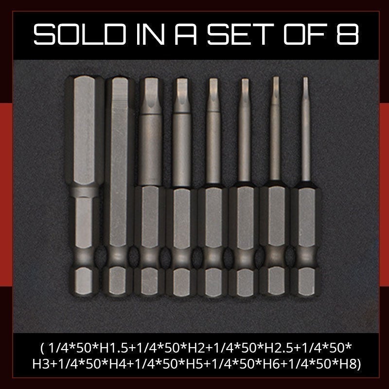 S2 Steel Magnetic Hex Bit Set Durable Precision Tool Kit