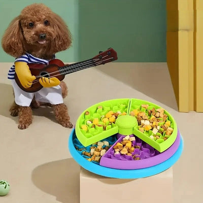 Slow Feeder Bowl Rotating Puzzle Dish For Cats And Dogs