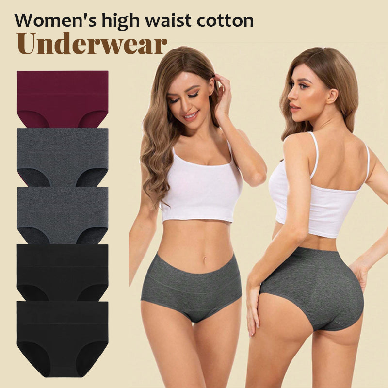 Women's High Waist Cotton Underwear Comfortable Lightweight Breathable