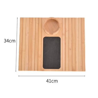Bamboo Couch Cup Holder Organizer For Sofa Drinks And Snacks