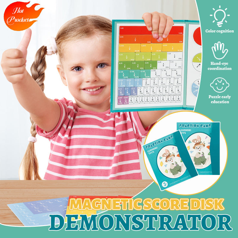 Magnetic Fraction Disk Demonstrator Educational Math Teaching Tool