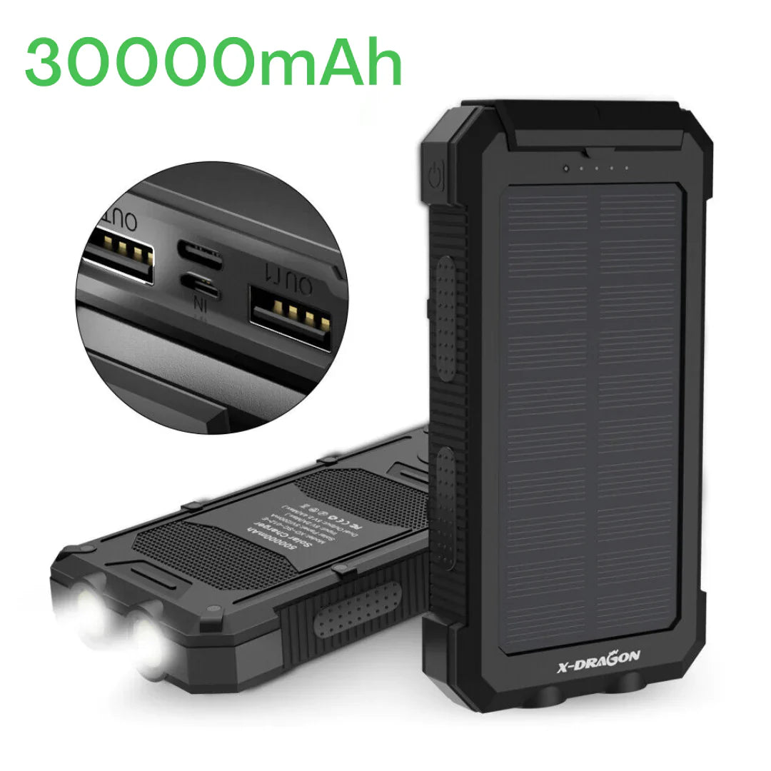 Solar Power Bank 30000mAh Portable Solar Charger Backup Battery