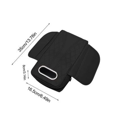Car Armrest Cushion Memory Foam With Tissue Box And Storage Pockets