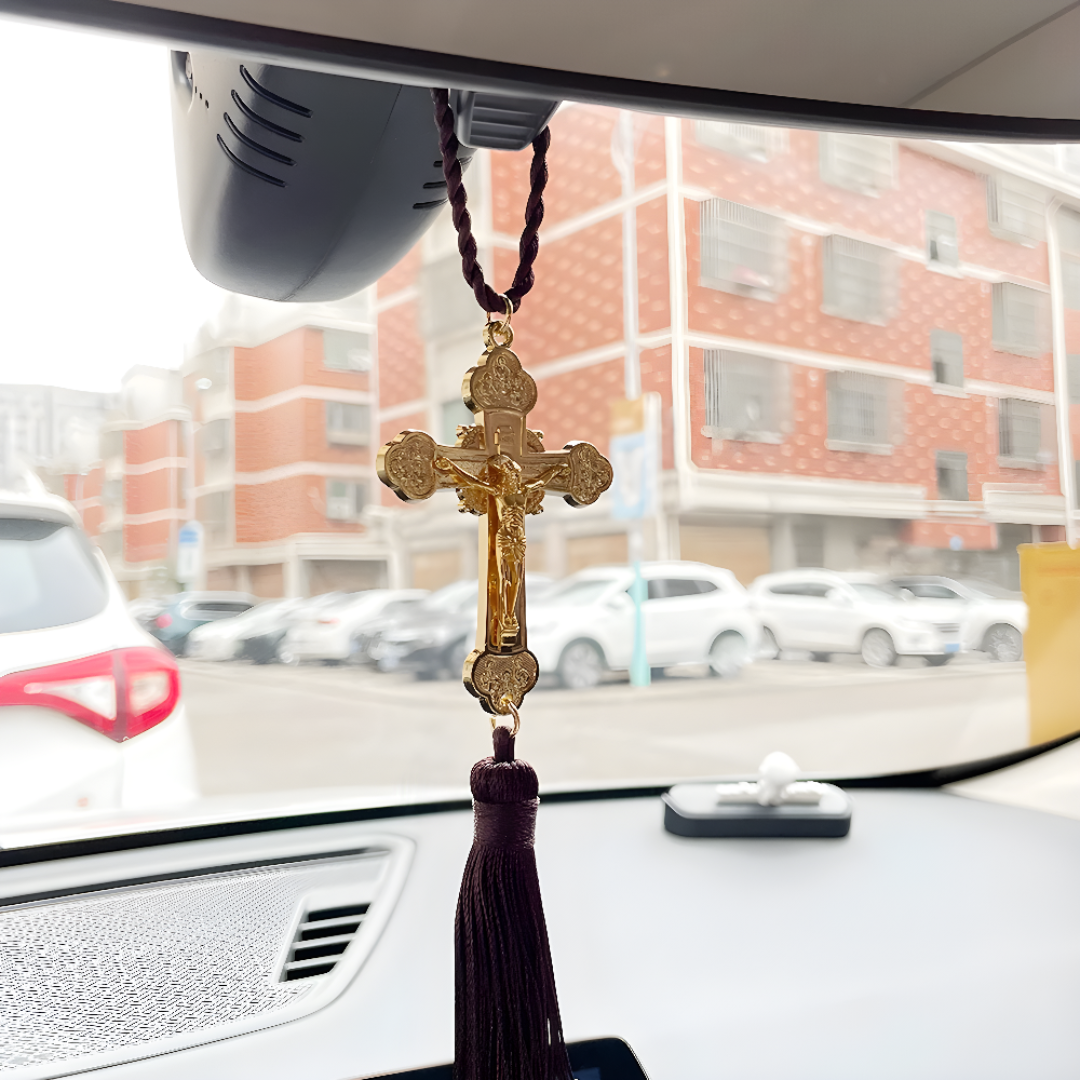 Hanging Christian Car Cross Rearview Mirror Ornament Decoration