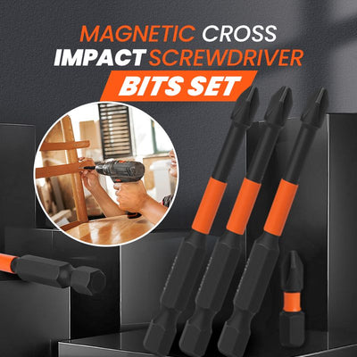 Pousbo Magnetic Cross Impact Screwdriver Bits Set Durable Precision