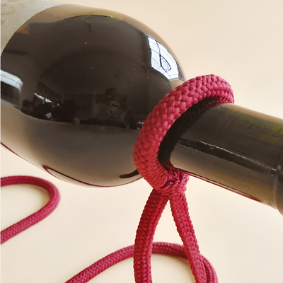 Floating Rope Wine Holder Rustic Wall Mounted Bottle Display