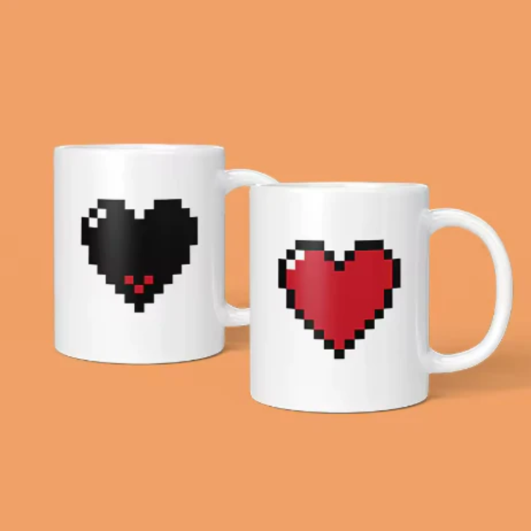Minecraft Mug Heart Design Ceramic Coffee Cup Gift