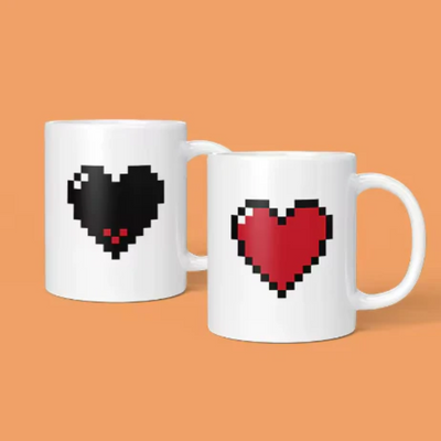 Minecraft Mug Heart Design Ceramic Coffee Cup Gift