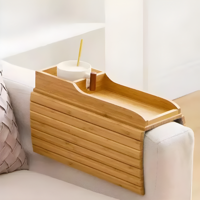 Couch Armrest Tray Table For Drinks Snacks And Remote Control