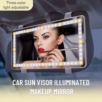 Car Sun Visor Illuminated Makeup Mirror With Long Lasting Battery