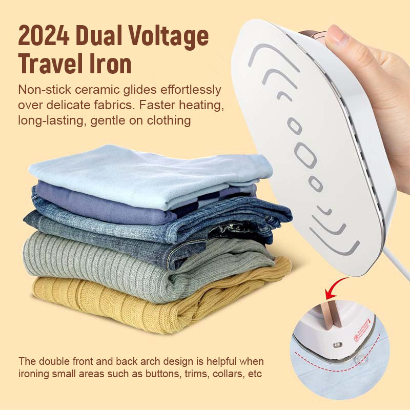 Dual Voltage Travel Iron Compact Lightweight Portable For Trips