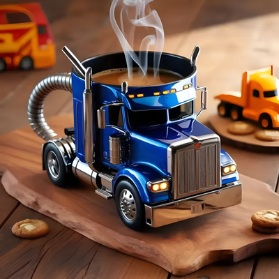 Truck Coffee Mug Durable Ceramic Travel Cup For Truckers