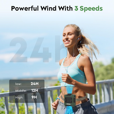 Rechargeable Hands-Free Wearable Waist Fan For Cool Comfort
