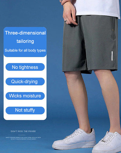 Unisex Ice Silk Quick Drying Stretch Shorts Comfortable Lightweight