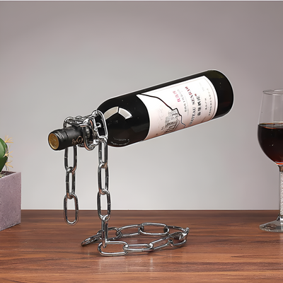 Floating Wine Bottle Holder Unique Chain Display Stand