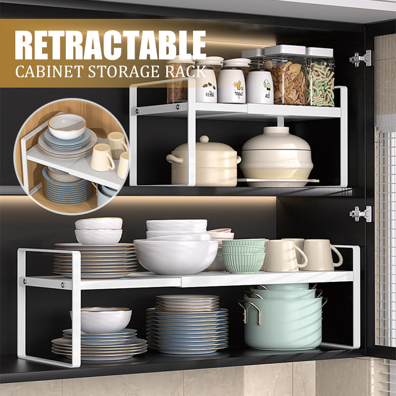 Retractable Cabinet Rack With Layered Storage For Organizing