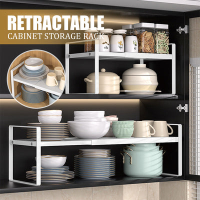 Retractable Cabinet Rack With Layered Storage For Organizing