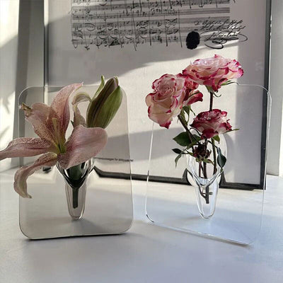Acrylic Photo Frame Vase For Stylish Flower Arrangement Decor