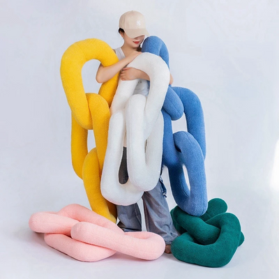 Plush Chain Knot Pillow Soft Decorative Cushion For Sofa And Home
