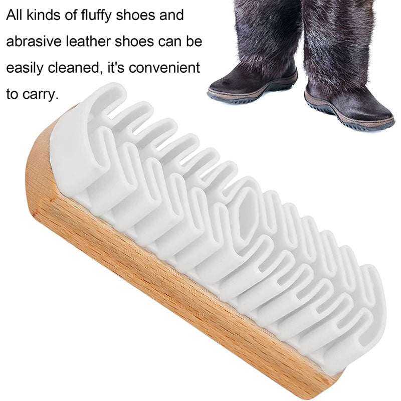 Natural Crepe Wood Brush For Suede Nubuck Leather Shoe Care