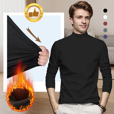 Men's Mercerized Cotton Base Layer Shirt Stretch Warm Comfortable
