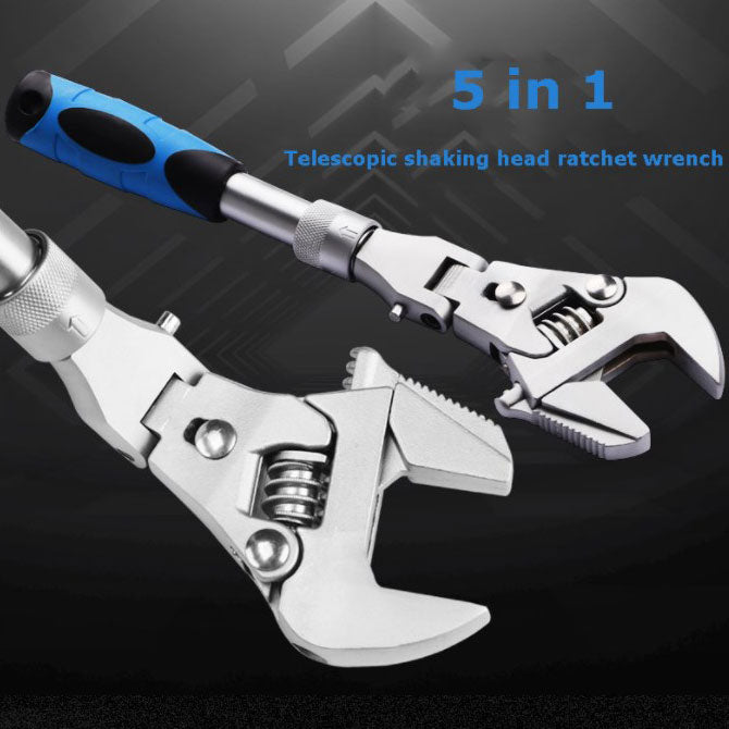 Telescopic Ratchet Wrench 5 In 1 With Adjustable Shaking Head