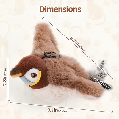 Interactive Cat Toy Flapping Chirping Bird For Play