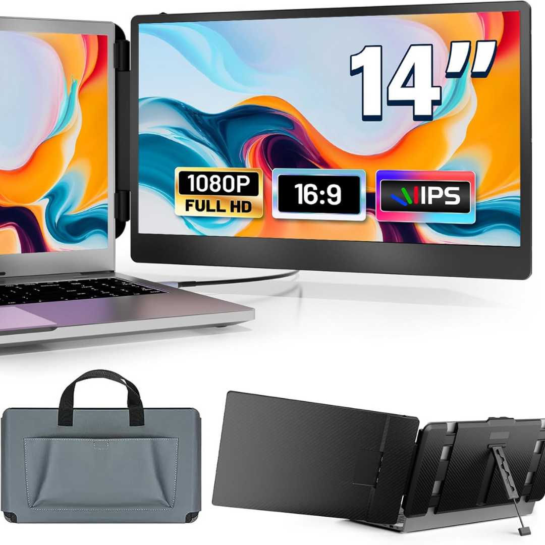 Portable Dual Laptop Monitor Extender For Enhanced Productivity