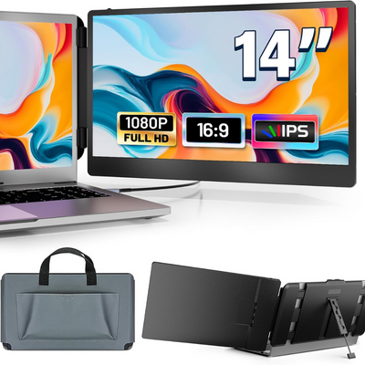 Portable Dual Laptop Monitor Extender For Enhanced Productivity